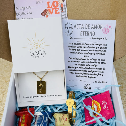 PULSERA LLAVE DE TU CORAZON + ACTA DE AMOR ETERNO 💖🗝️